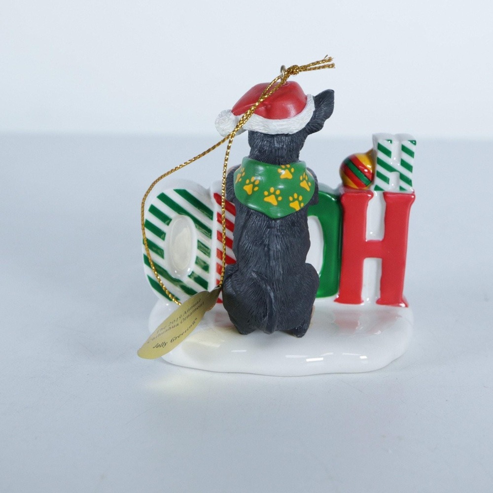 DANBURY MINT 2019 CHIHUAHUA DOG ORNAMENT Jolly Greetings - New In Box - Picture 3 of 6